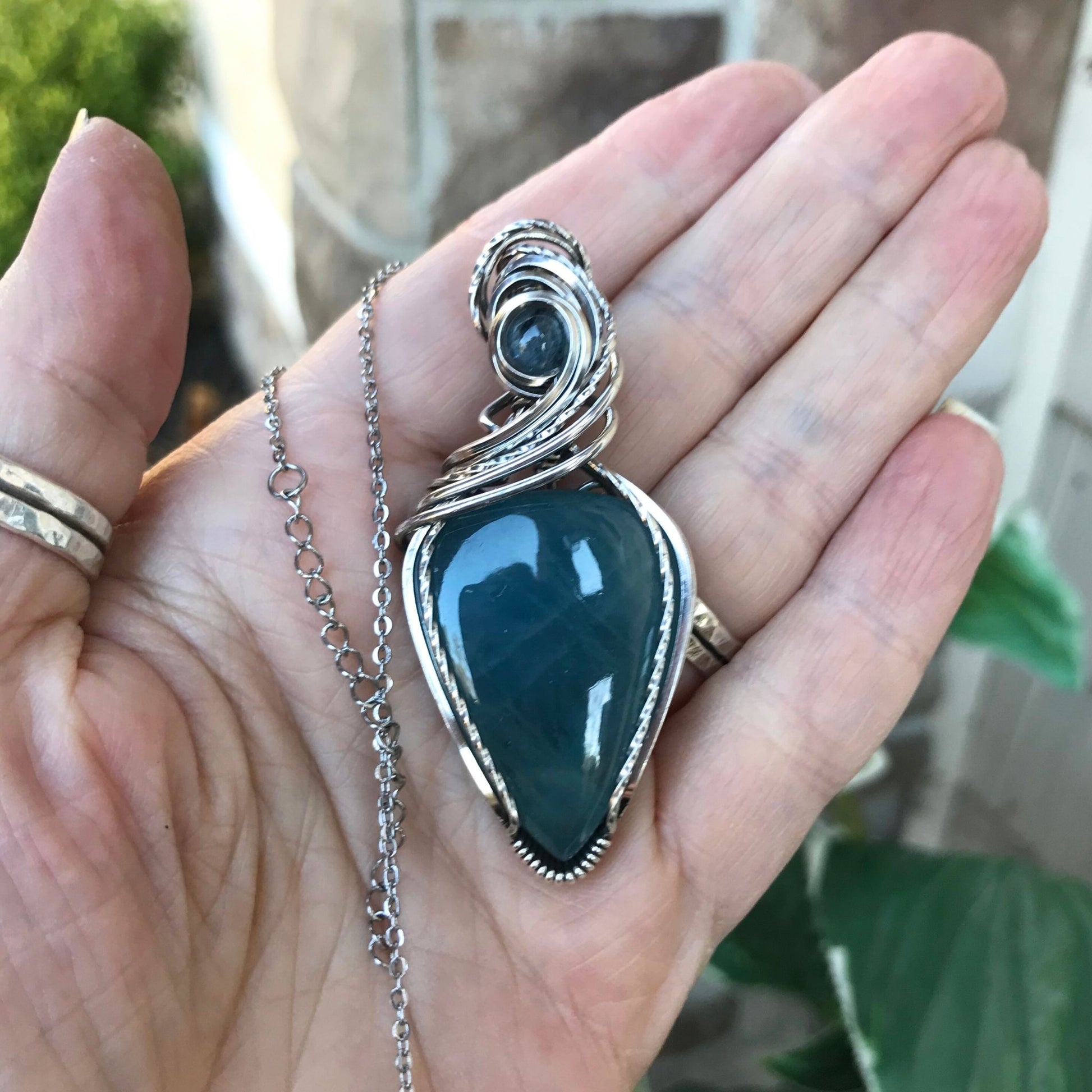 Aquamarine Silver Necklace