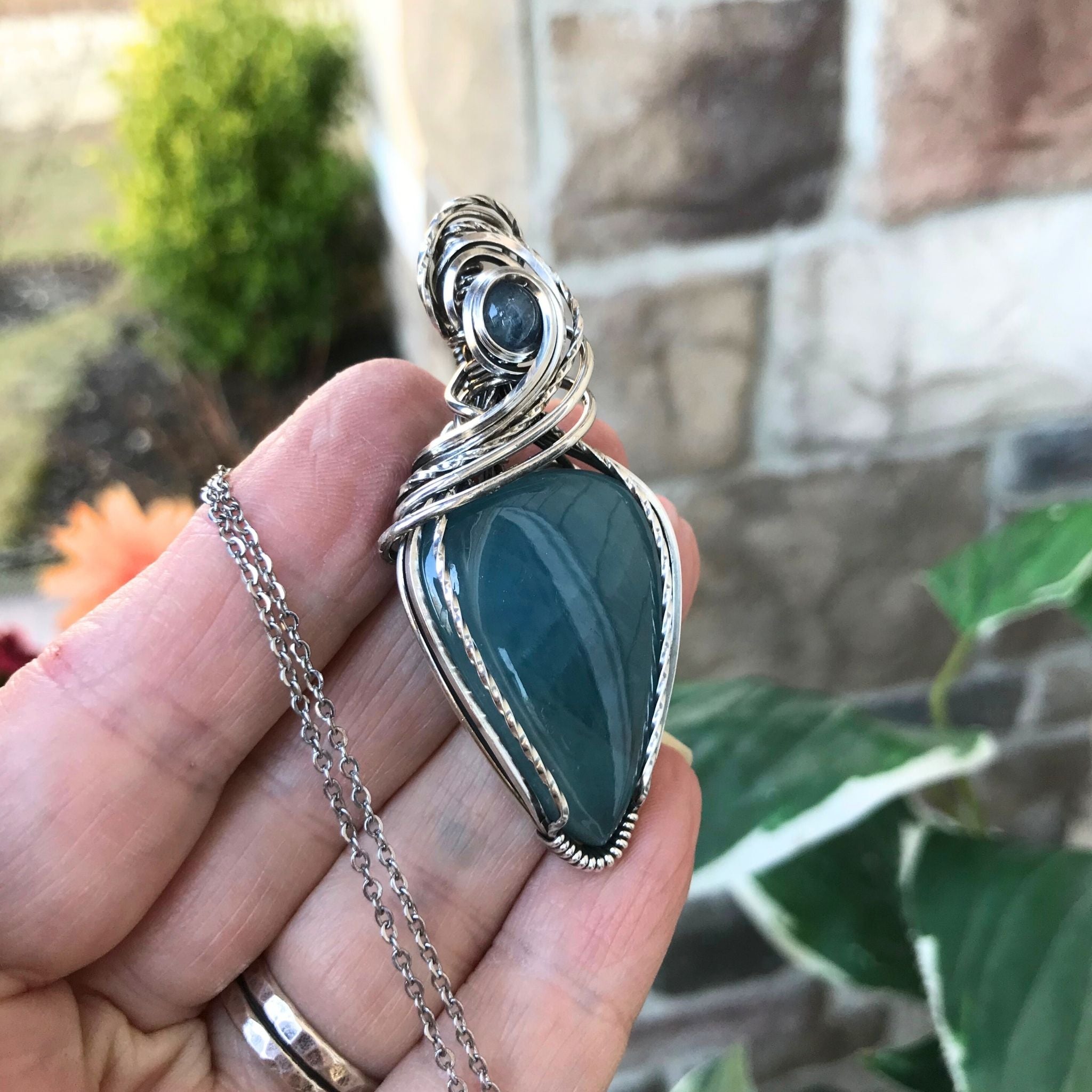 Aquamarine Silver Necklace