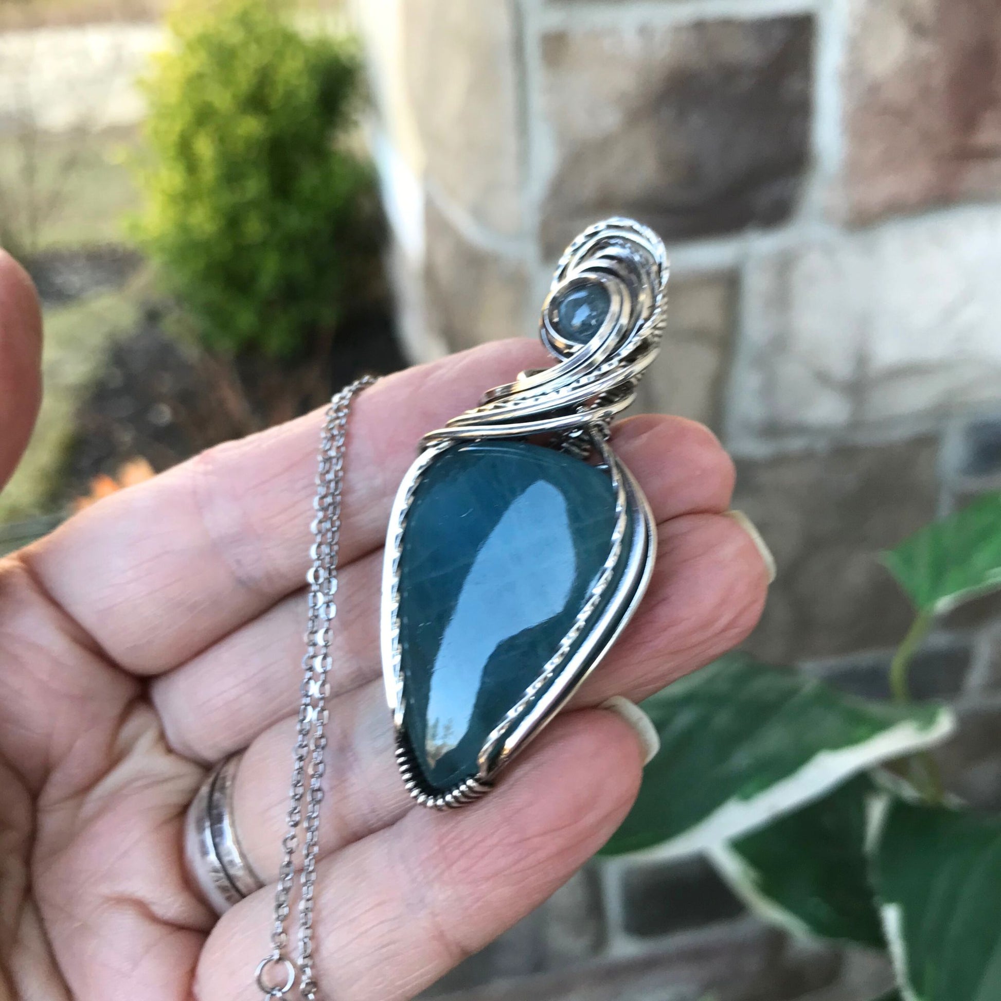 Aquamarine Silver Necklace