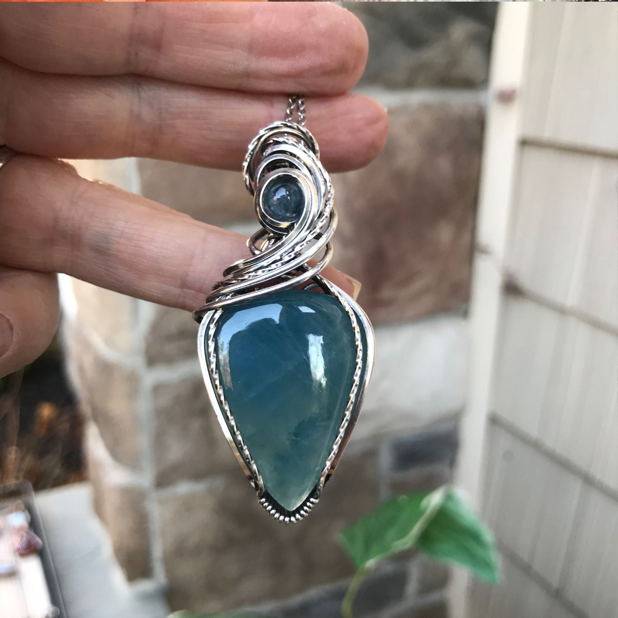 Aquamarine Silver Necklace