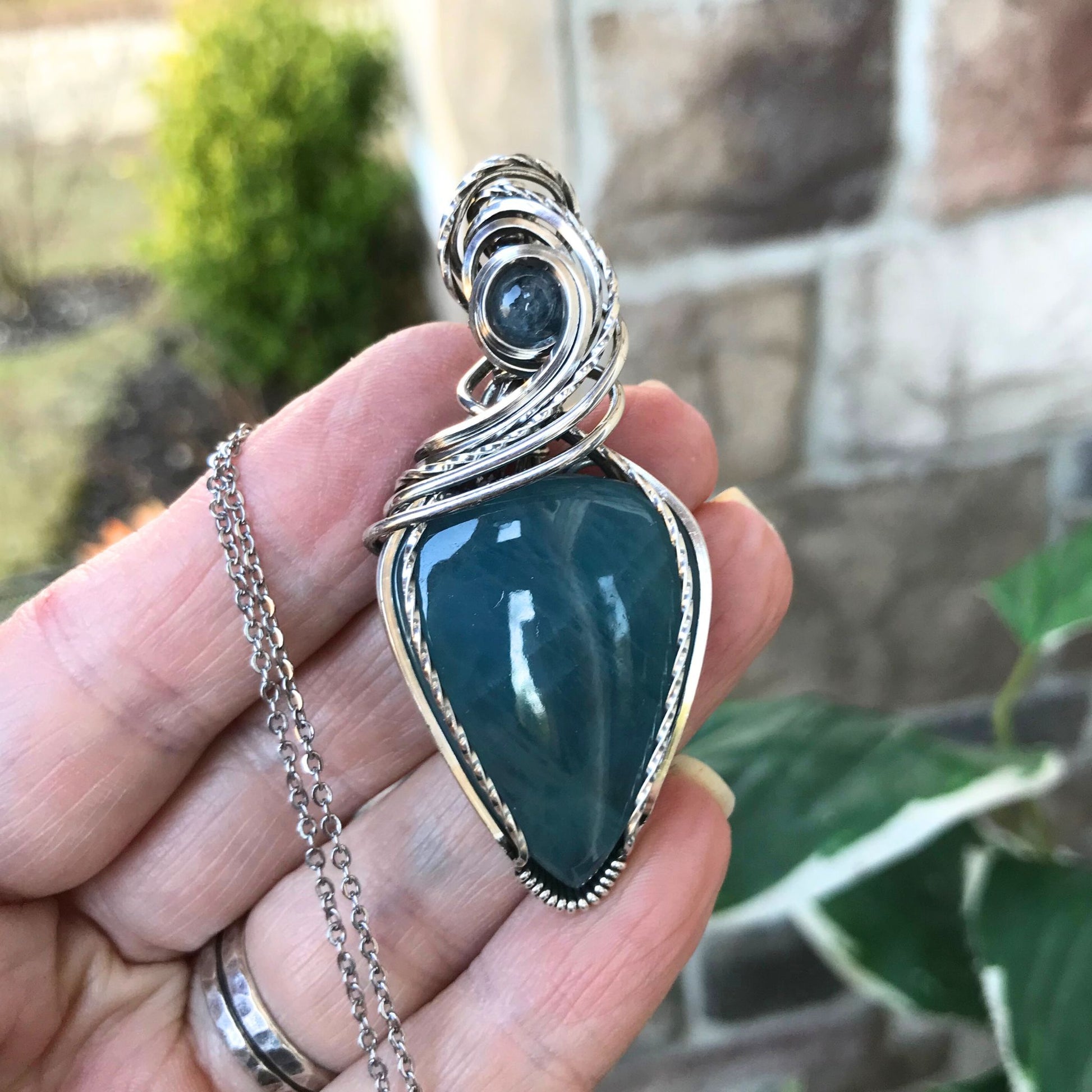 Aquamarine Silver Necklace