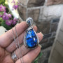 blue labradorite silver pendant moonlet jewelry