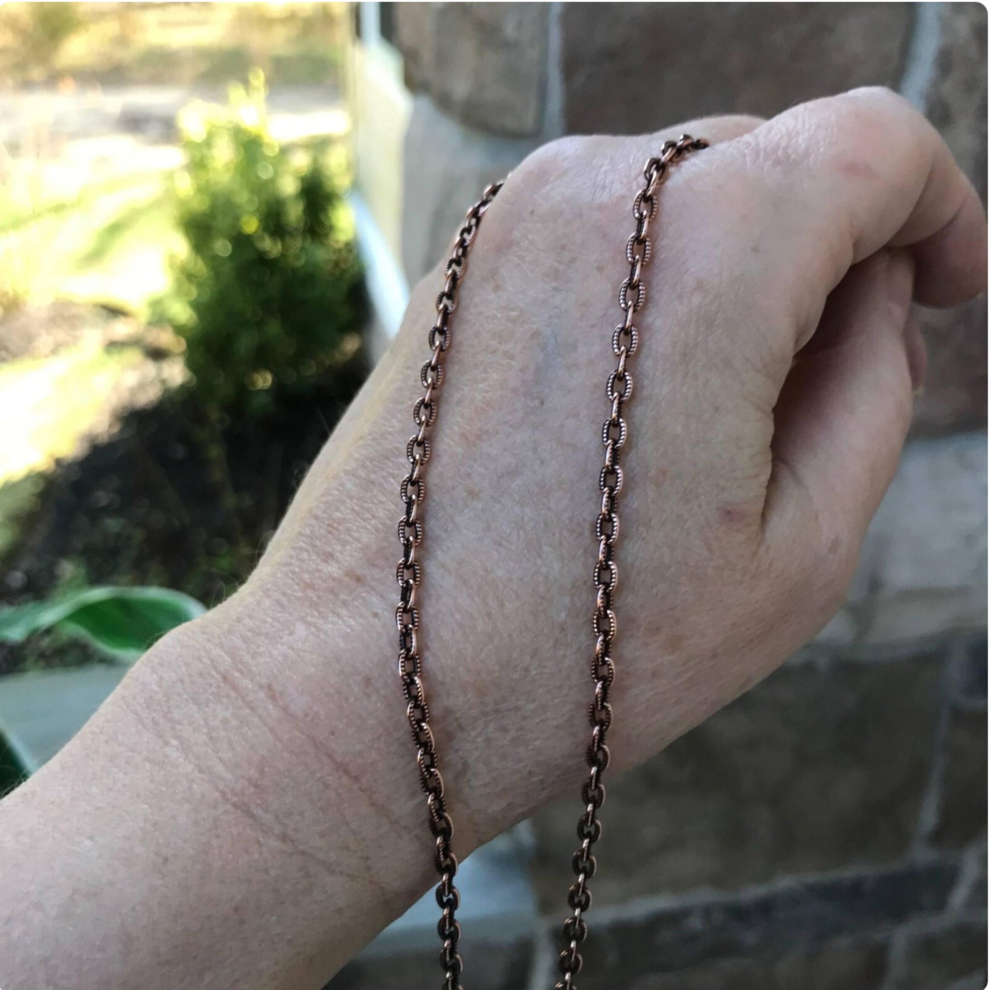 Slate Blue Slender Labradorite Copper Pendant