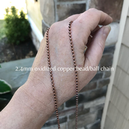 Charoite & Garnet Copper Necklace with Textured Swirls