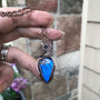 electric blue labradorite copper necklace