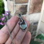 Fluorite small silver wire wrapped pendant by Moonlet Jewelry