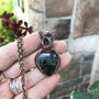 Kambaba jasper copper heart wire wrapped pendant by Moonlet Jewelry