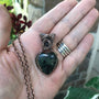 Kambaba jasper copper heart wire wrapped pendant by Moonlet Jewelry