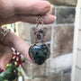 Kambaba jasper copper heart wire wrapped pendant by Moonlet Jewelry