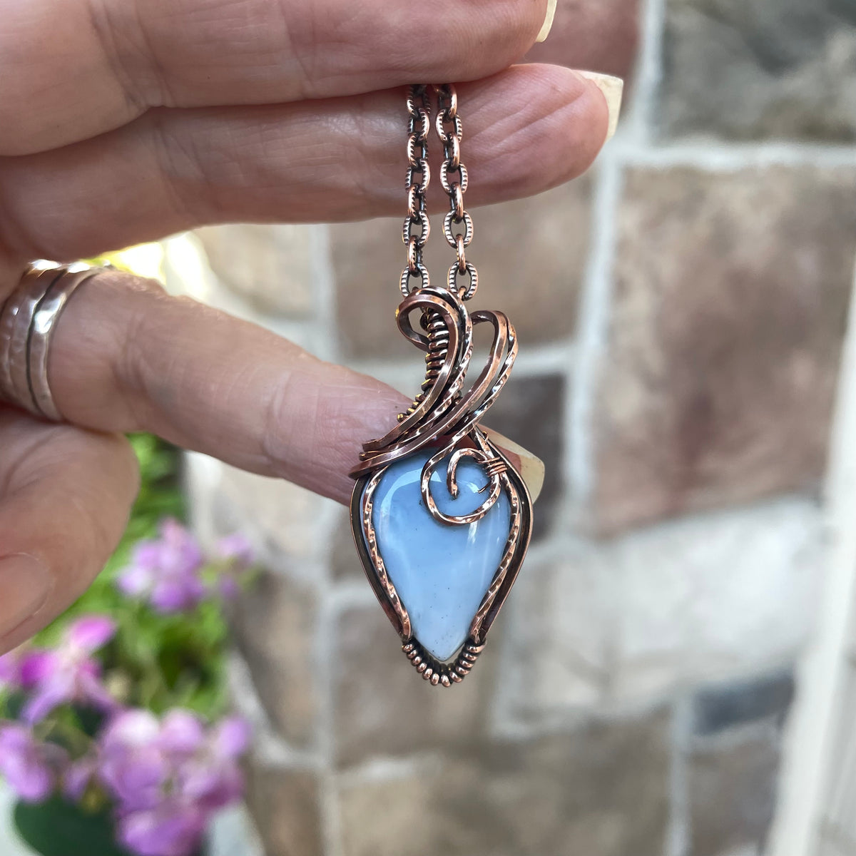 Blue Opal Copper Necklace