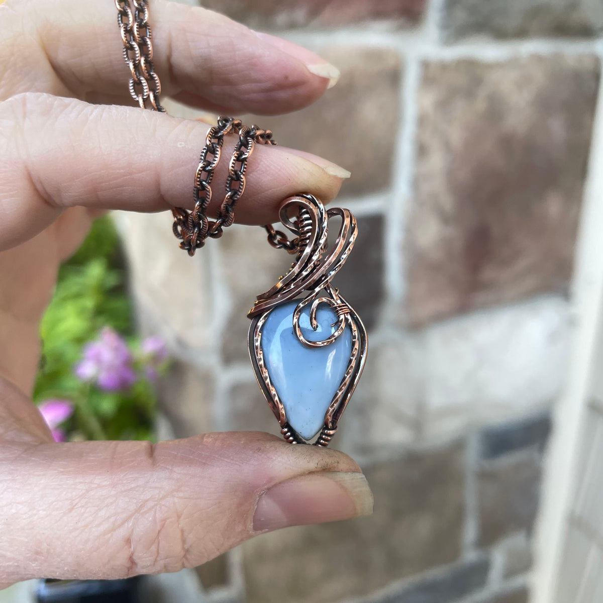 Blue Opal Copper Necklace