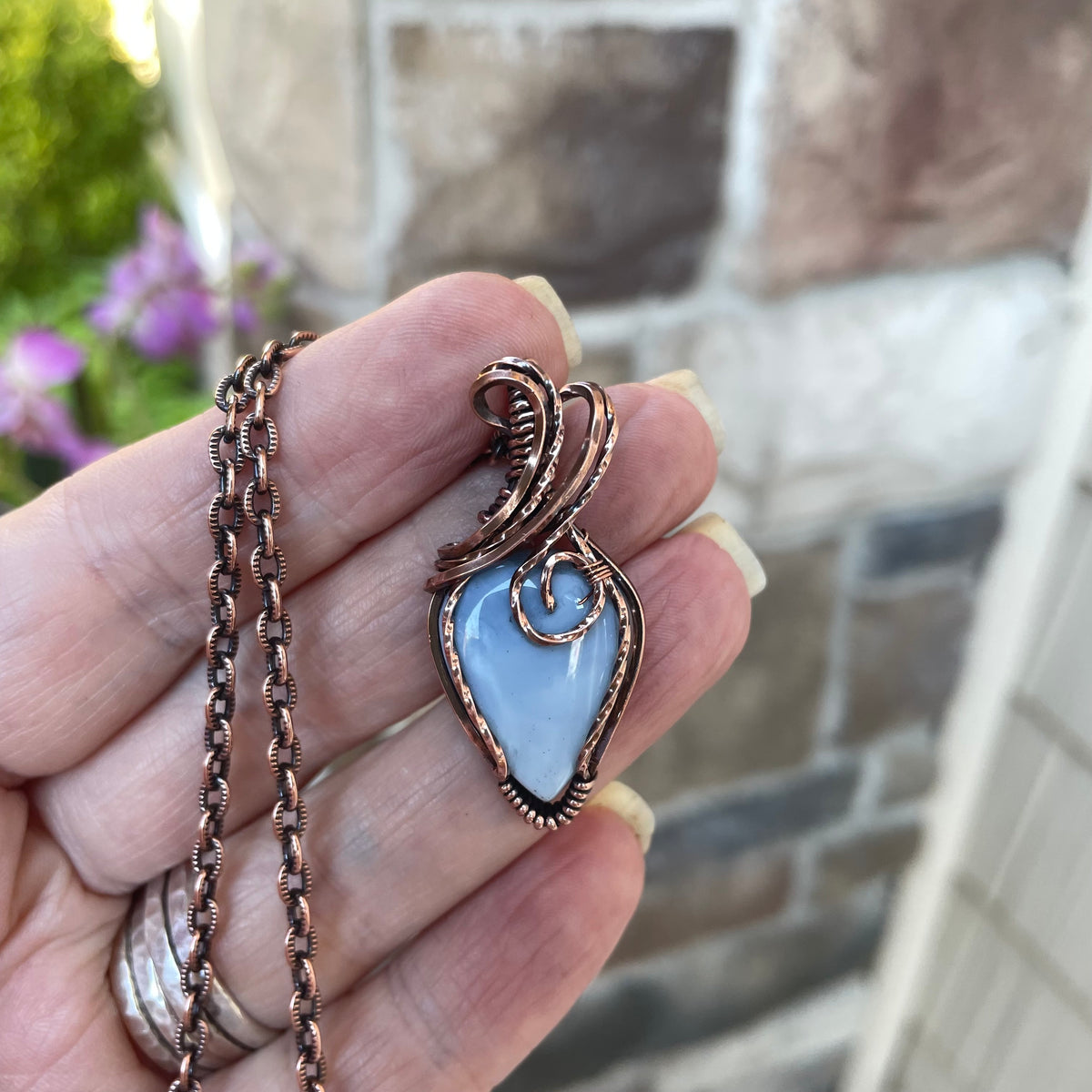 Blue Opal Copper Necklace