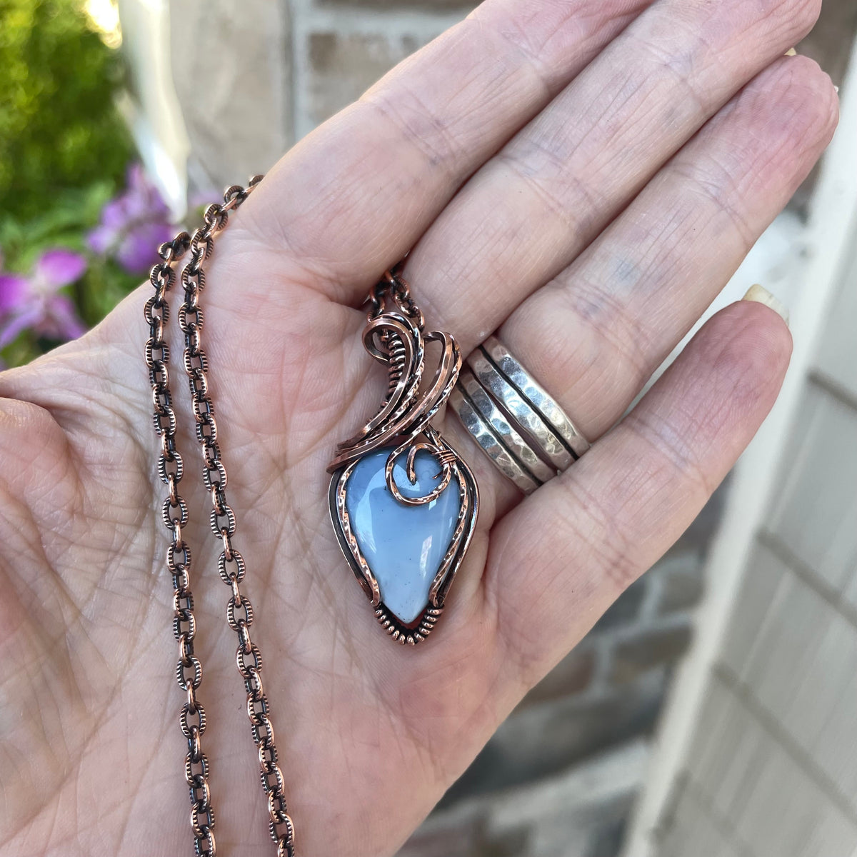 Blue Opal Copper Necklace