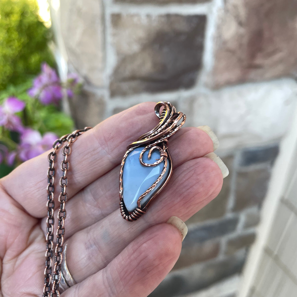 Blue Opal Copper Necklace