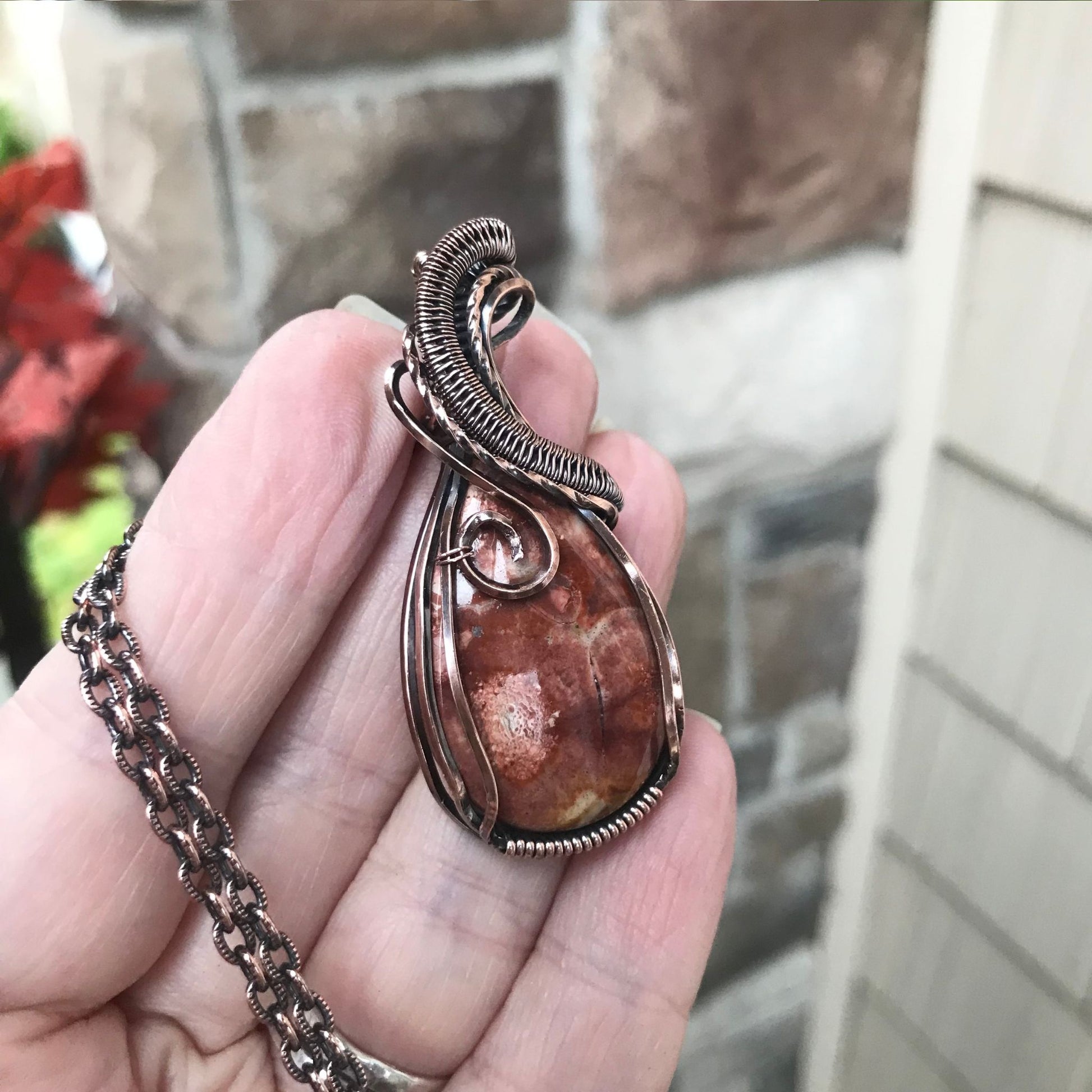 Wildeye Jasper Swirly Copper Necklace