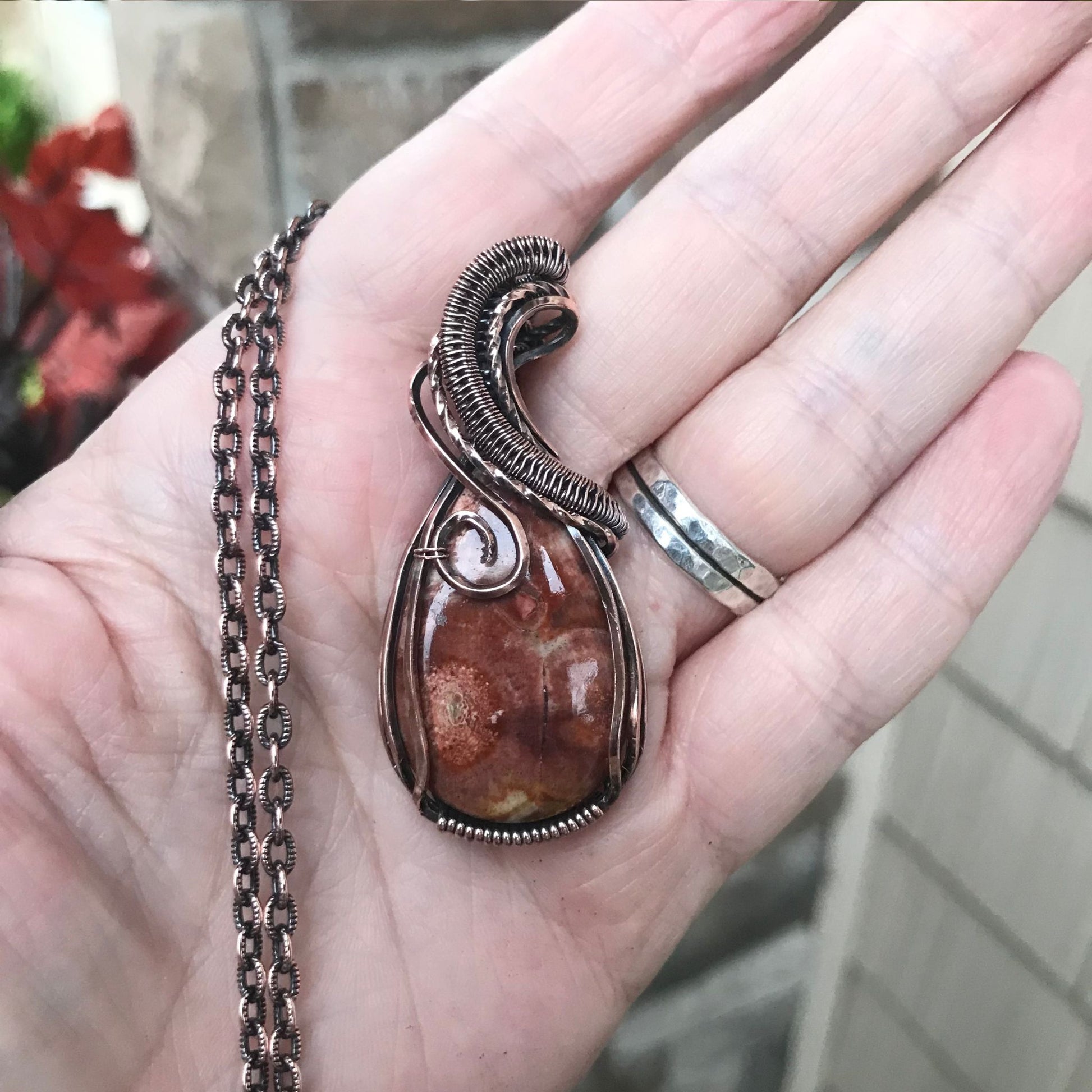 Wildeye Jasper Swirly Copper Necklace
