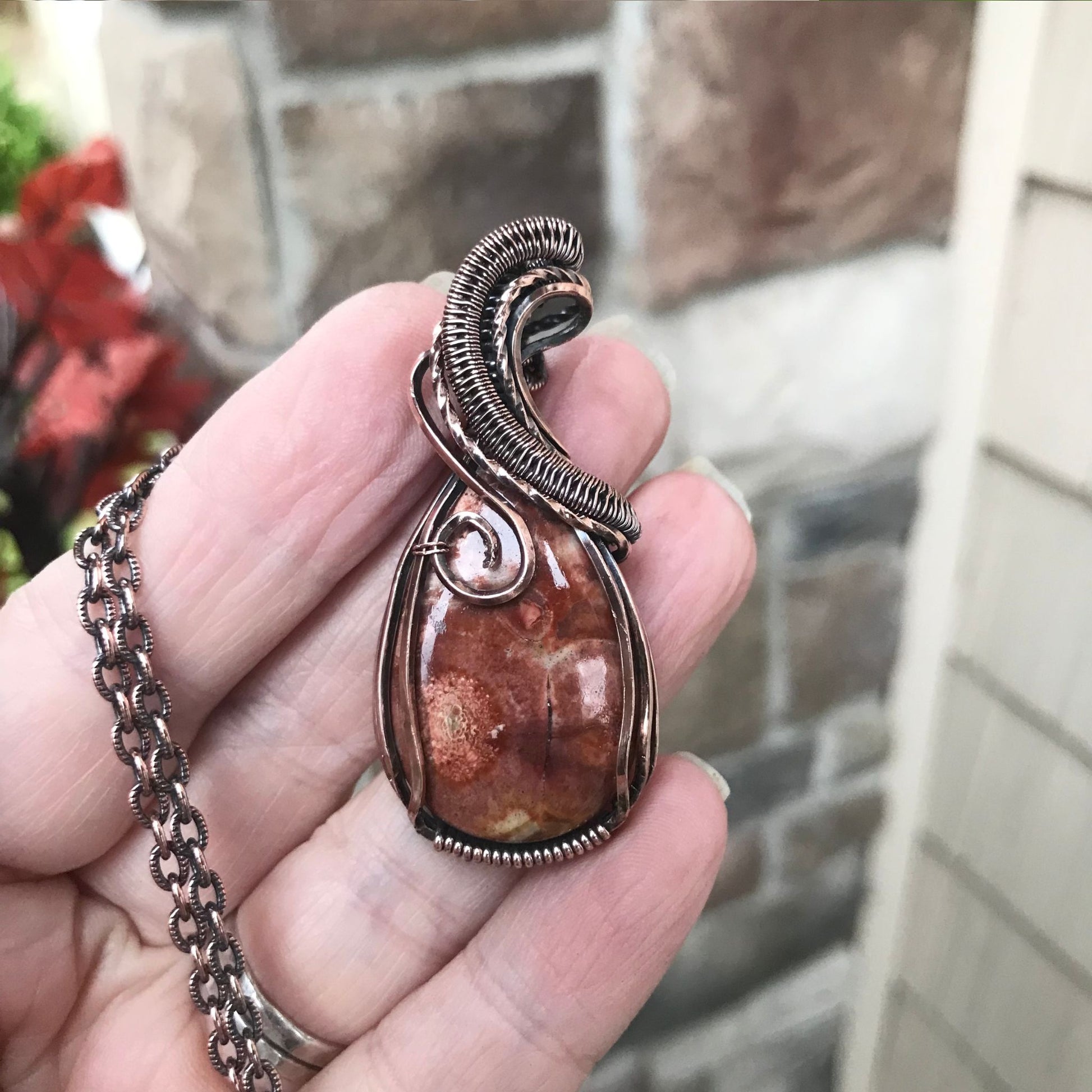 Wildeye Jasper Swirly Copper Necklace
