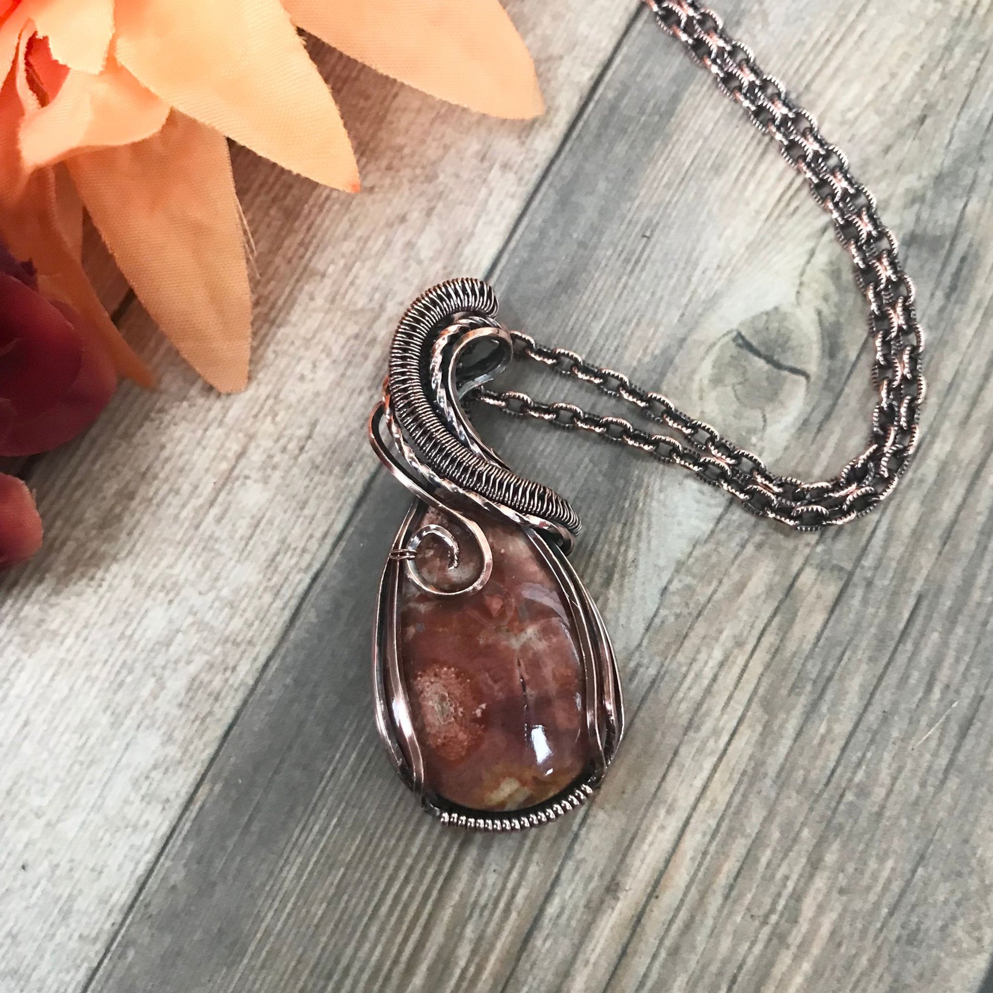 Wildeye Jasper Swirly Copper Necklace