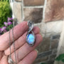 Moonstone oval silver wire wrapped pendant by Moonlet Jewelry