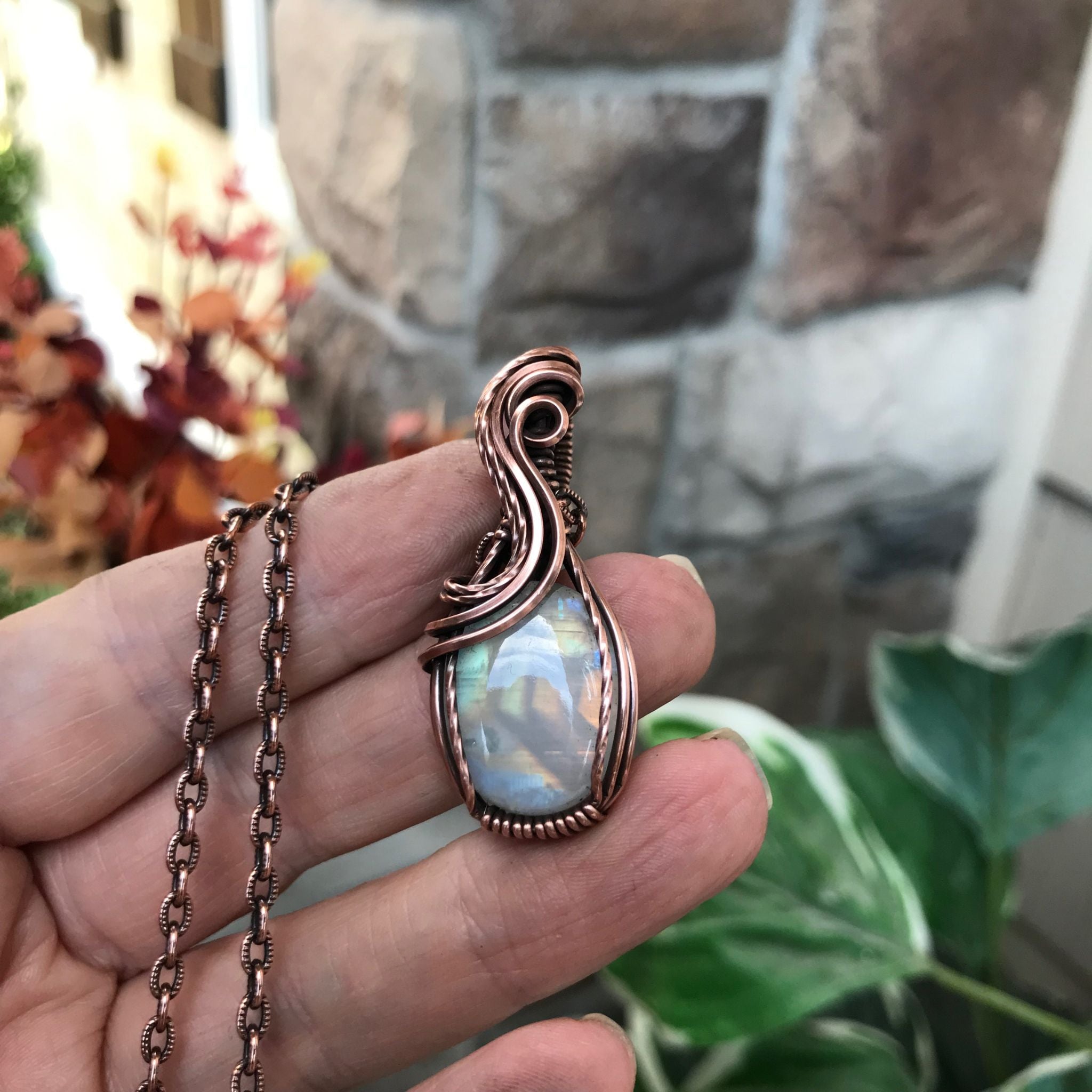 Wire on sale wrapped moonstone