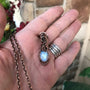 Moonstone oval swirly copper pendant by Moonlet Jewelry