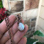Moonstone small teardrop copper pendant by Moonlet Jewelry
