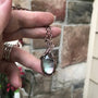 Mother of Pearl oval copper wire wrapped pendant by Moonlet Jewelry