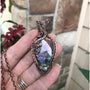 Purple faceted labradorite with woven bail copper pendant by Moonlet Jewelry