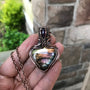 rainbow labradorite amethyst copper wire wrapped pendant