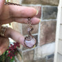 Rose quartz mini heart copper wire wrapped pendant necklace by Moonlet Jewelry