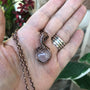 Rose quartz mini heart copper wire wrapped pendant necklace by Moonlet Jewelry