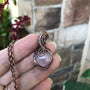 Rose quartz mini heart copper wire wrapped pendant necklace by Moonlet Jewelry