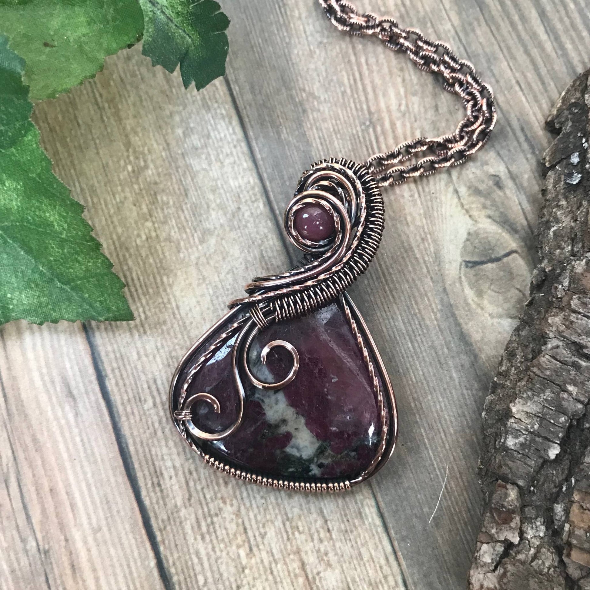 Ruby w/Ruby Accent Copper Pendant