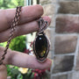 Smoky quartz copper wire wrapped pendant by Moonlet Jewelry