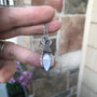 White moonstone silver wire wrapped pendant by Moonlet Jewelry