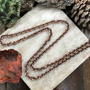 oxidized copper oval cable chain necklace